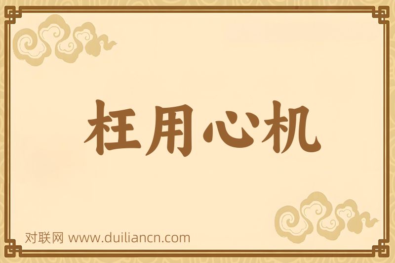 枉用心机词语的意思