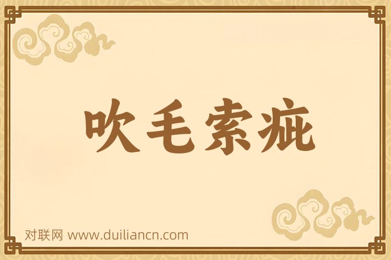 吹毛索疵词语的意思