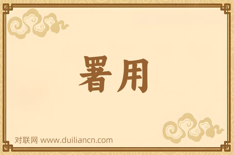 署用词语的意思