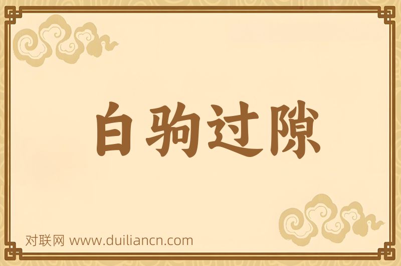 白驹过隙词语的意思