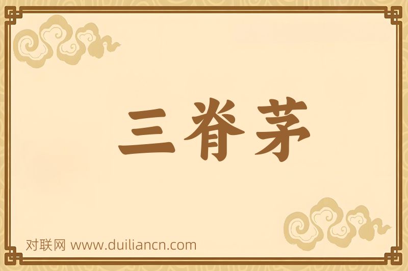 三脊茅词语的意思