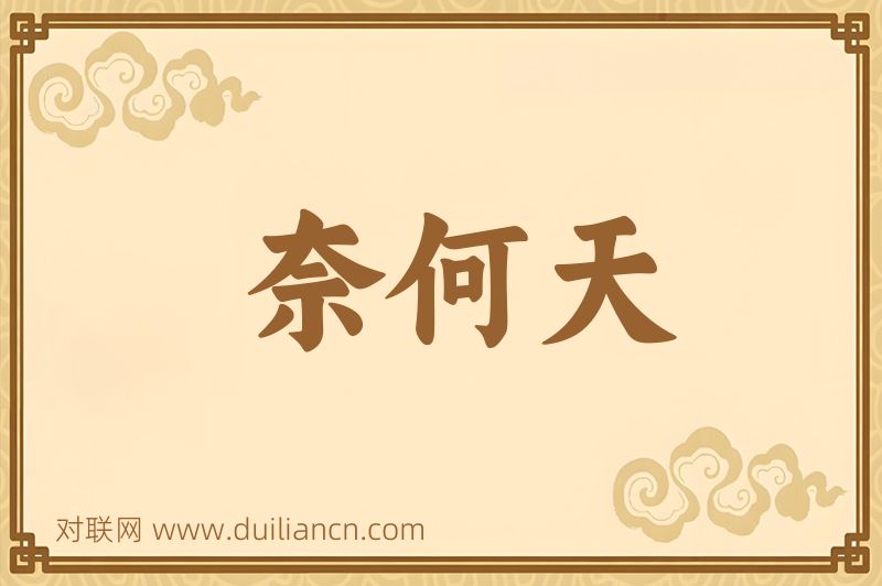 奈何天词语的意思