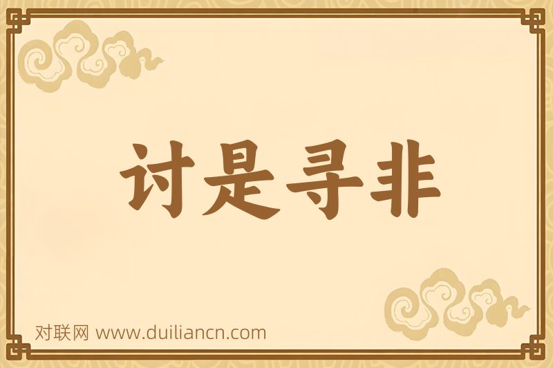 讨是寻非词语的意思