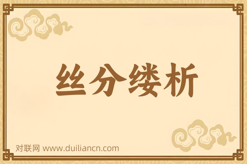丝分缕析词语的意思