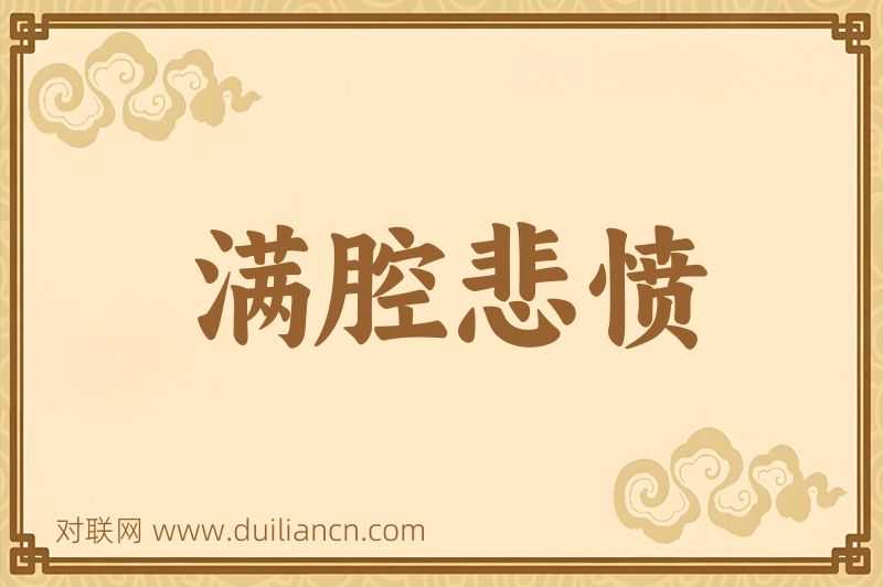 满腔悲愤词语的意思