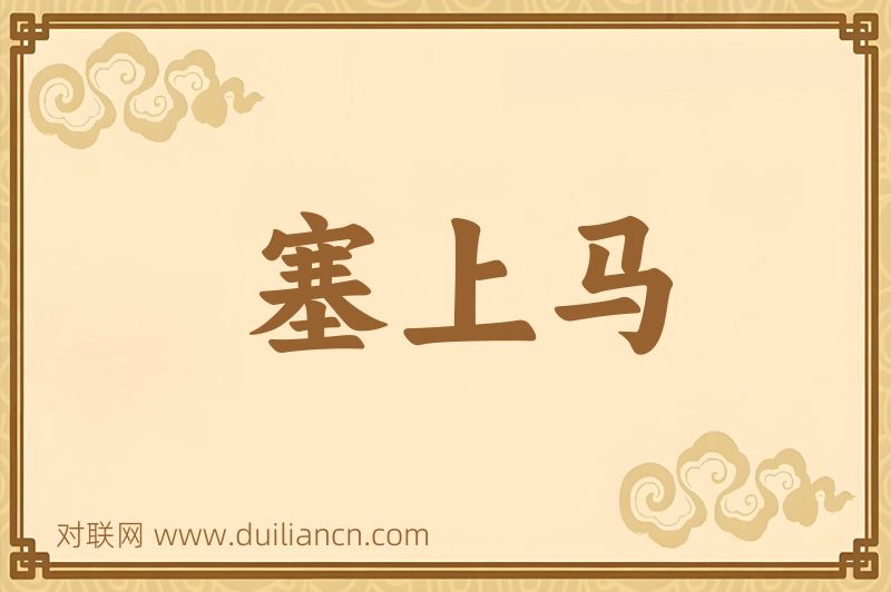 塞上马词语的意思