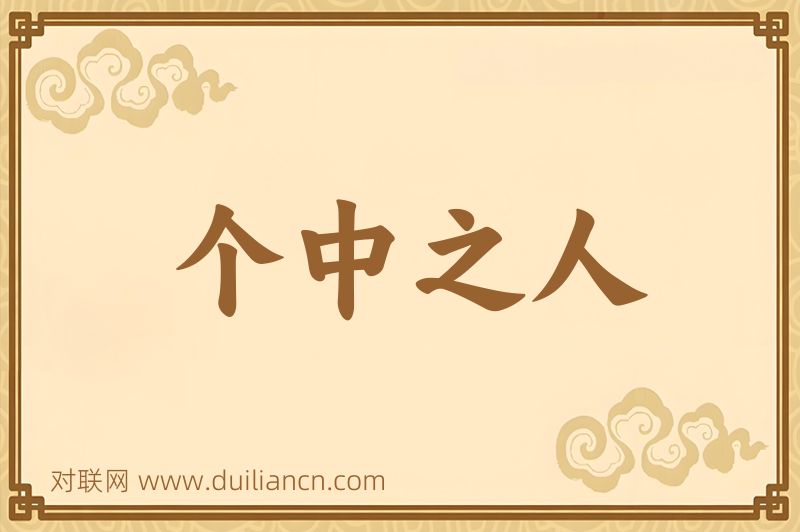 个中之人词语的意思
