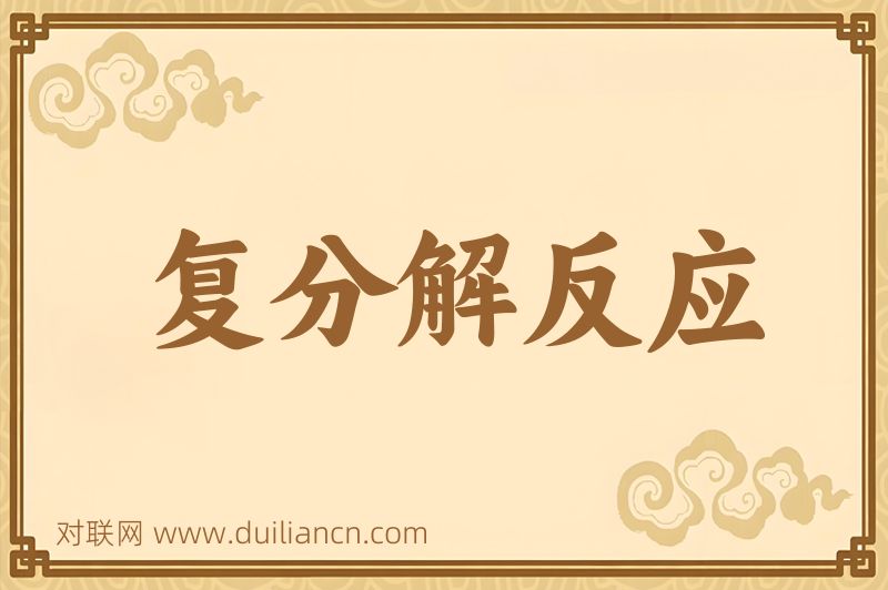 复分解反应词语的意思