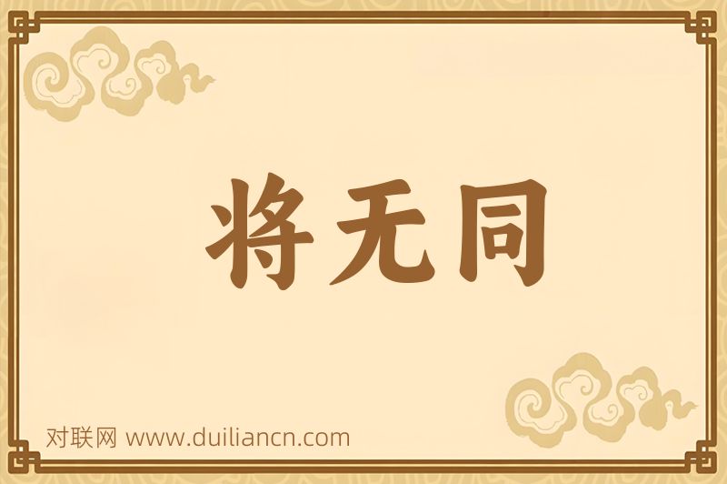 将无同词语的意思