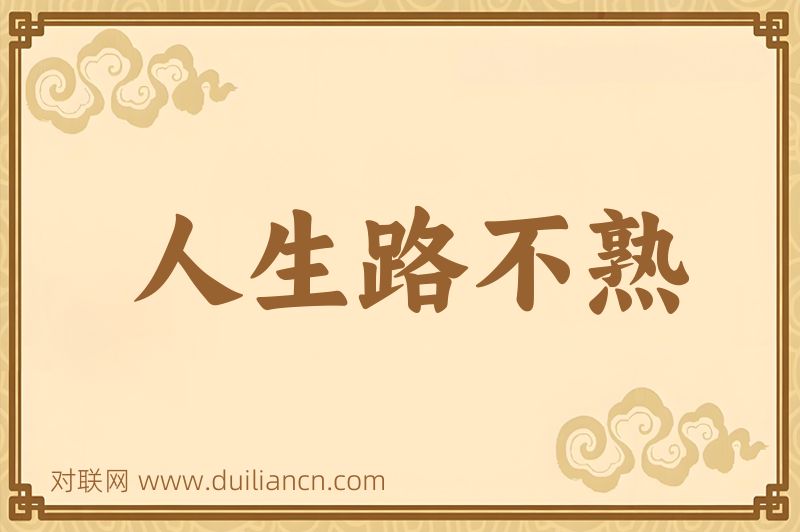 人生路不熟词语的意思
