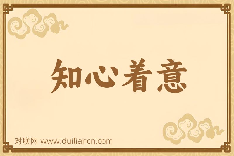 知心着意词语的意思