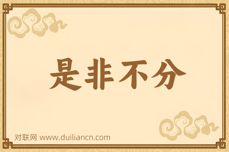 是非不分词语的意思