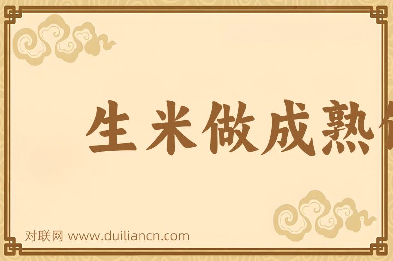 生米做成熟饭词语的意思