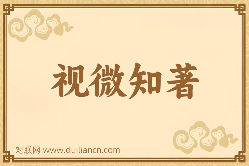 视微知著词语的意思