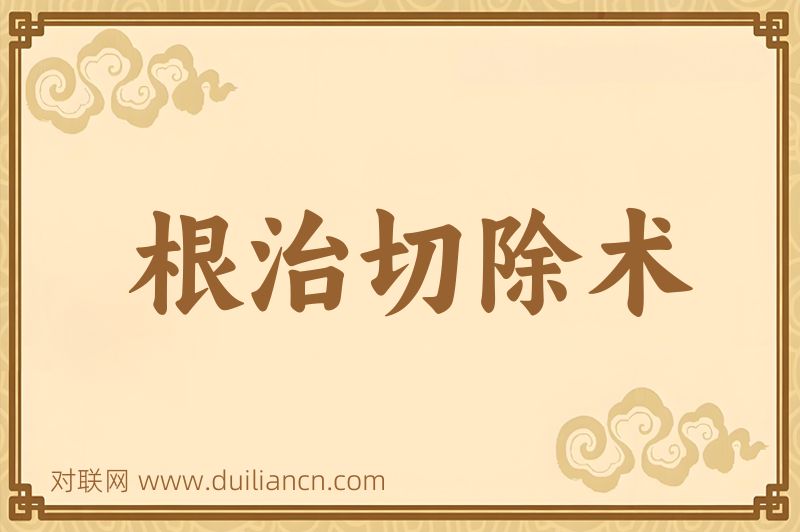 根治切除术词语的意思