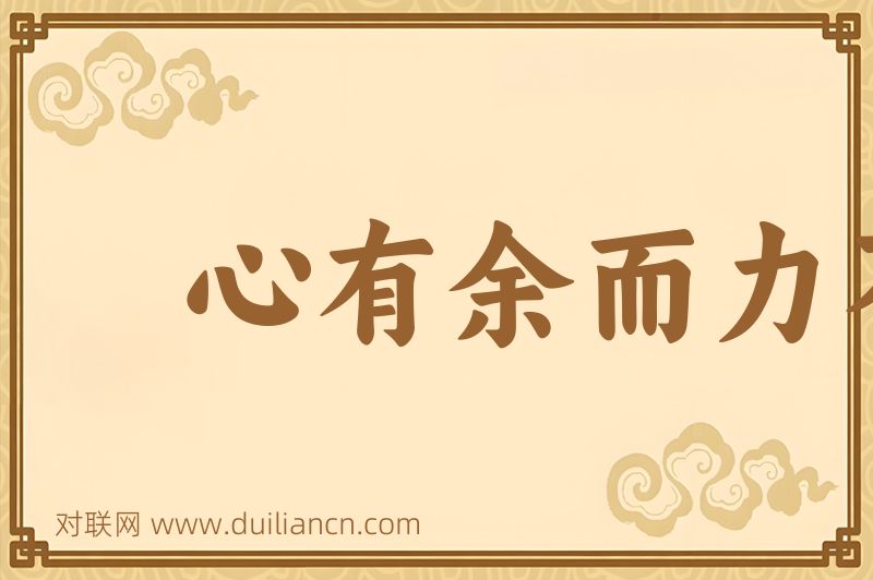 心有余而力不足词语的意思