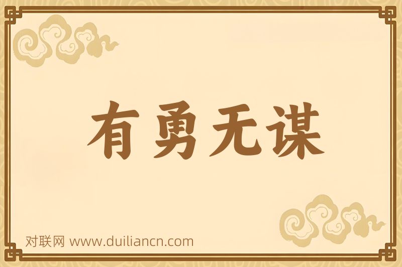 有勇无谋词语的意思