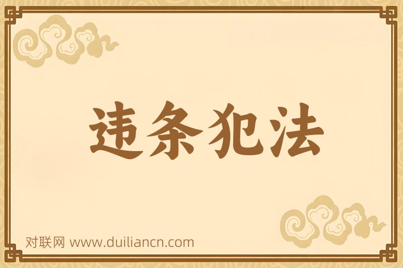 违条犯法词语的意思