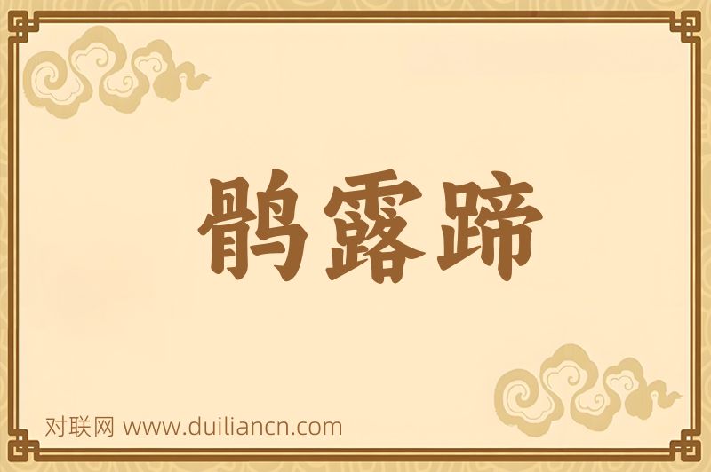 鹘露蹄词语的意思