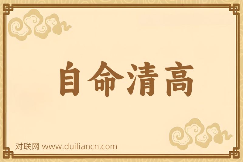 自命清高词语的意思