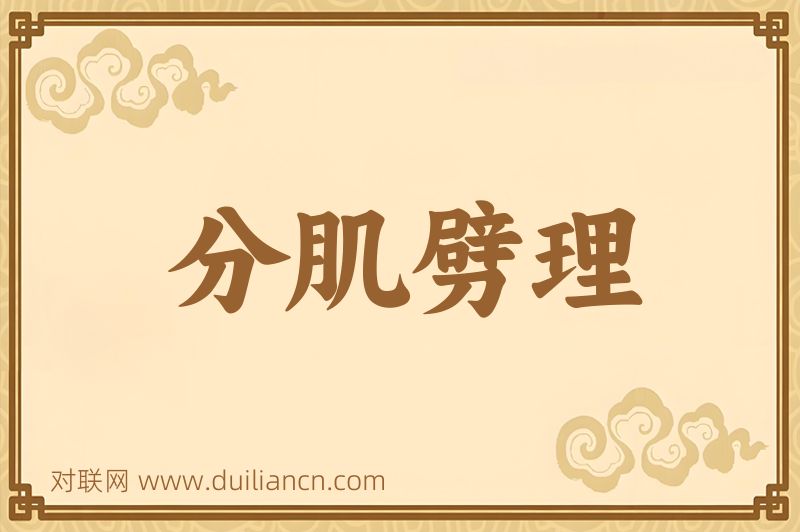 分肌劈理词语的意思