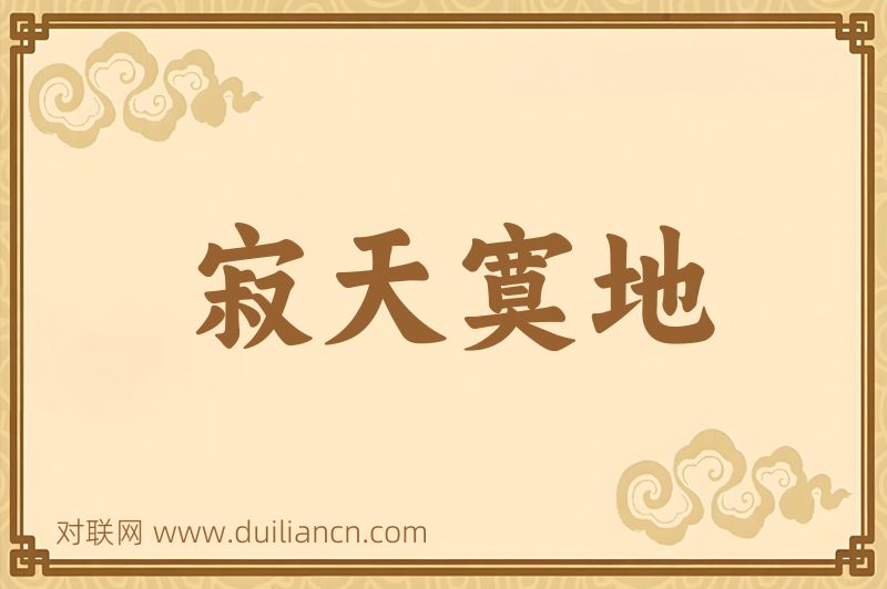 寂天寞地词语的意思