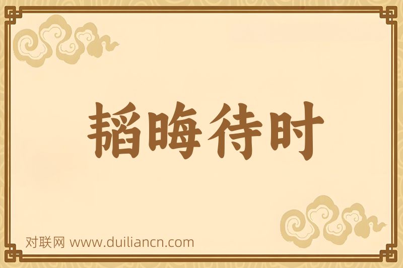 韬晦待时词语的意思