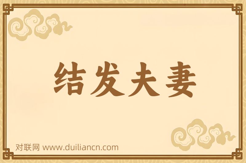 结发夫妻词语的意思