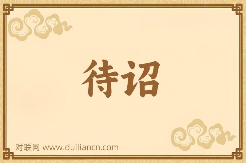 待诏词语的意思