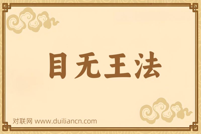 目无王法词语的意思