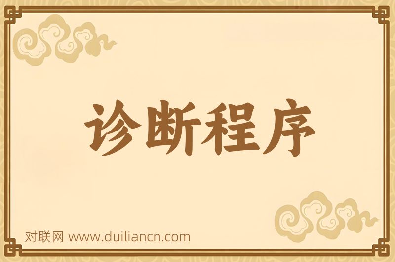 诊断程序词语的意思