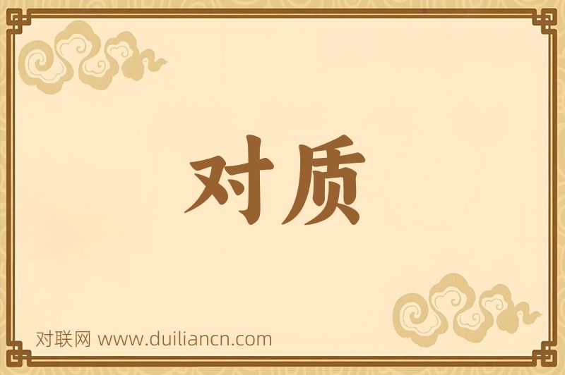 对质词语的意思