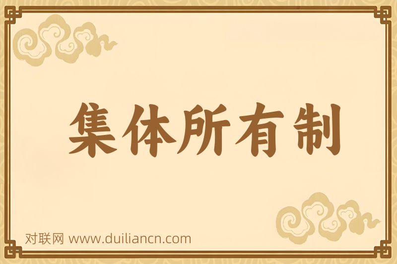 集体所有制词语的意思
