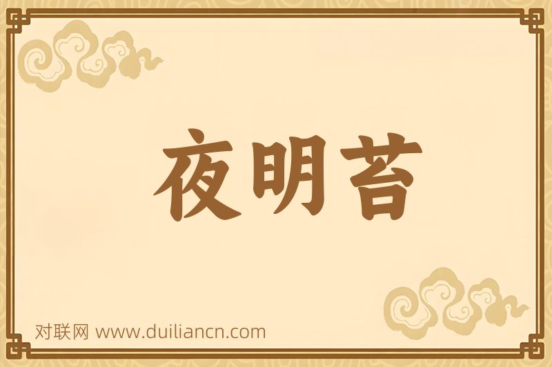 夜明苔词语的意思