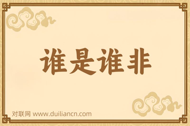 谁是谁非词语的意思