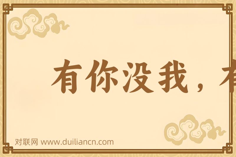 有你没我,有我没你词语的意思