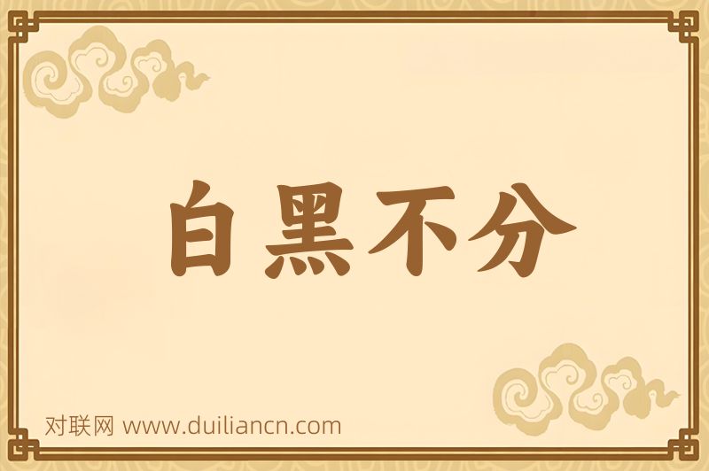 白黑不分词语的意思
