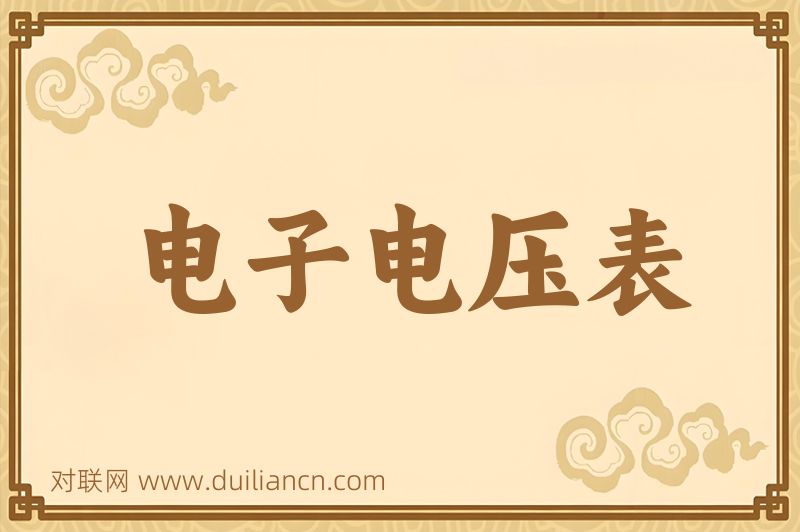 电子电压表词语的意思
