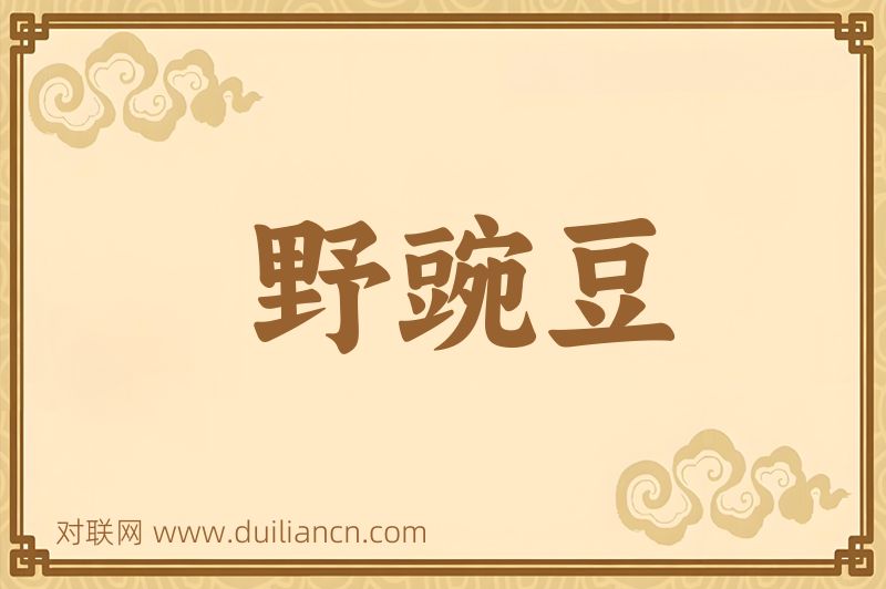 野豌豆词语的意思