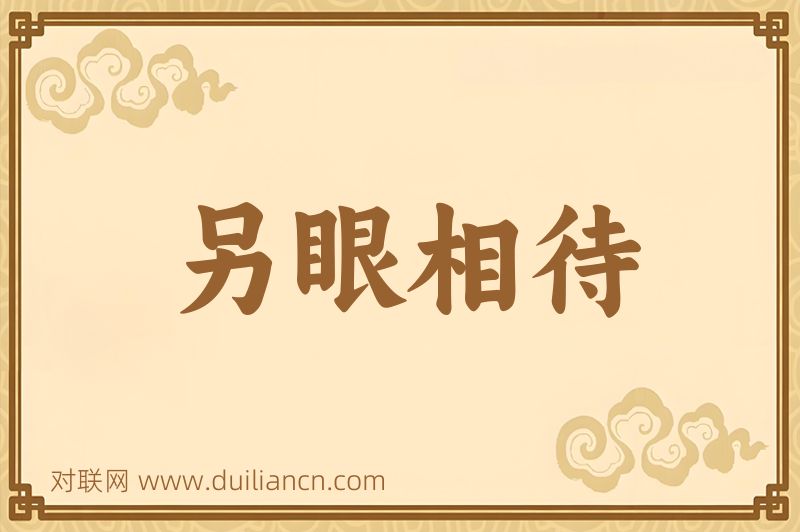 另眼相待词语的意思