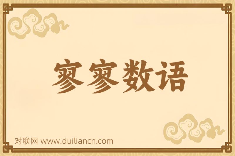 寥寥数语词语的意思