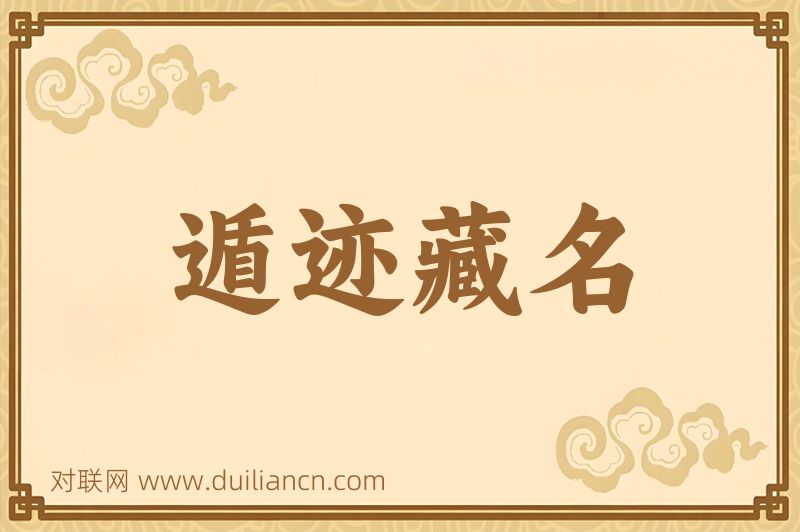 遁迹藏名词语的意思