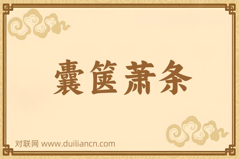 囊箧萧条词语的意思