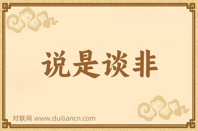 说是谈非词语的意思