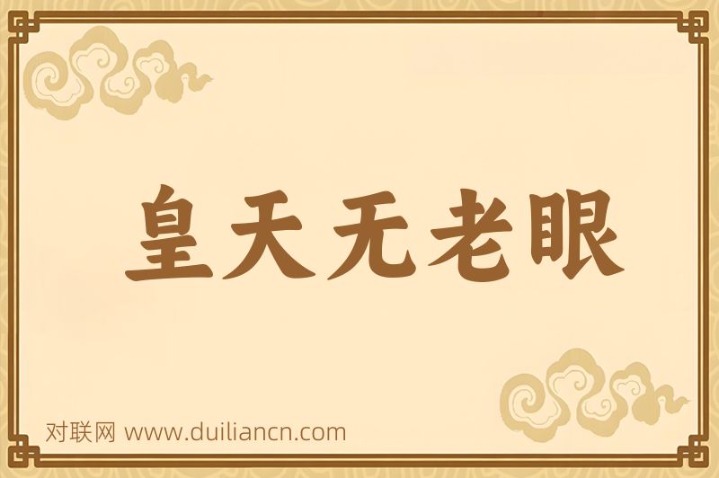 皇天无老眼词语的意思