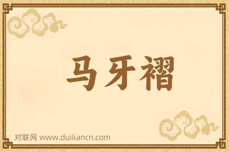 马牙褶词语的意思