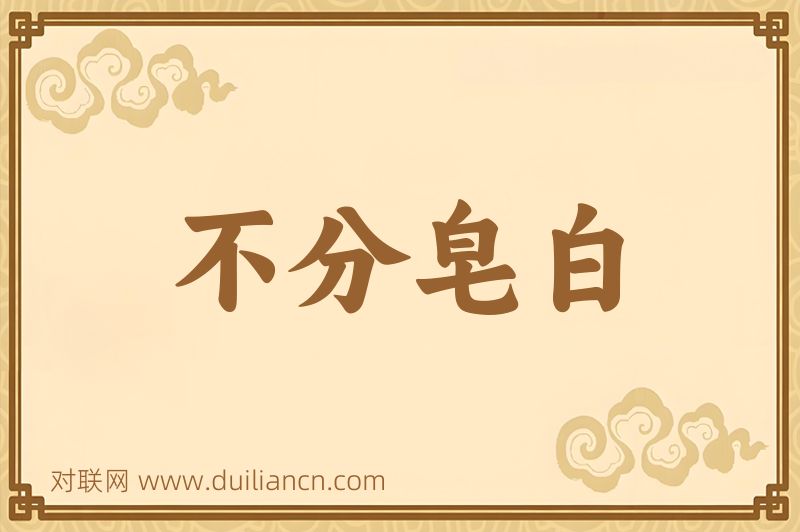 不分皂白词语的意思