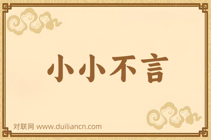 小小不言词语的意思