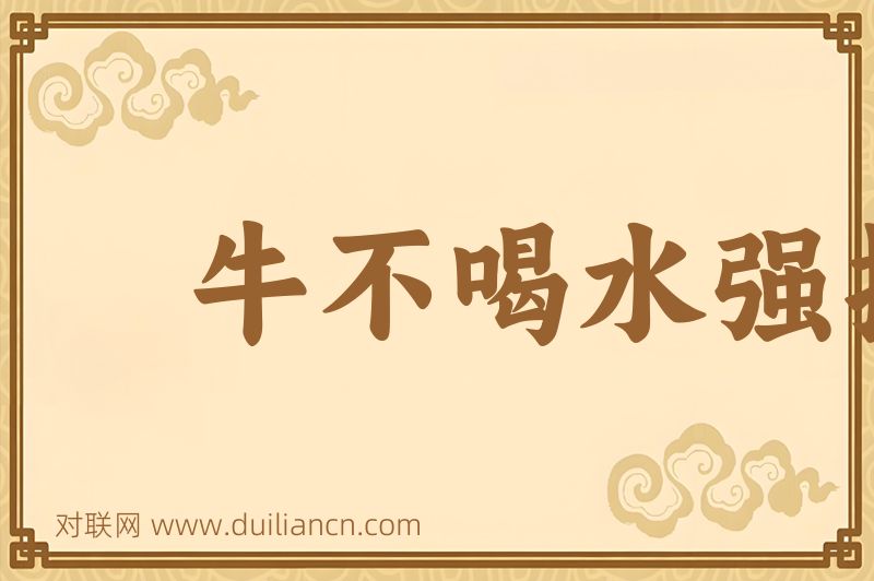 牛不喝水强按头词语的意思