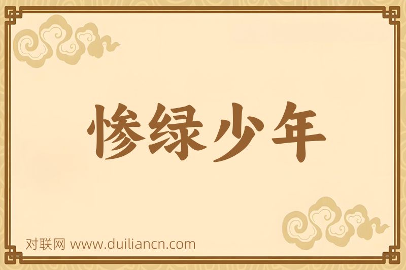 惨绿少年词语的意思